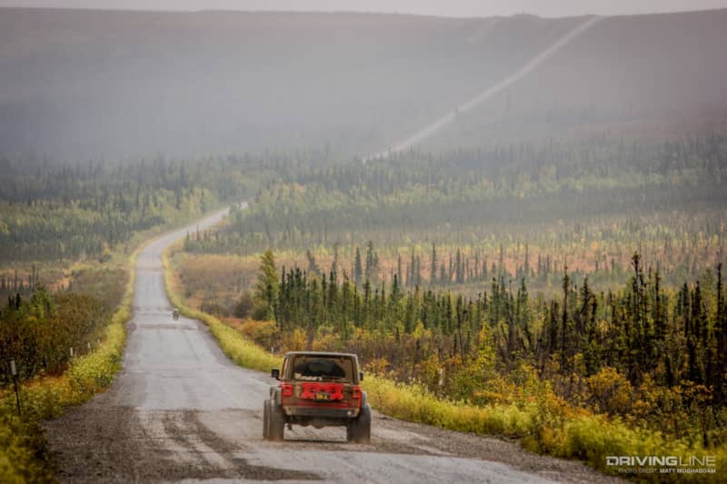 Dave Cole's JL heading down the Dalton Highway