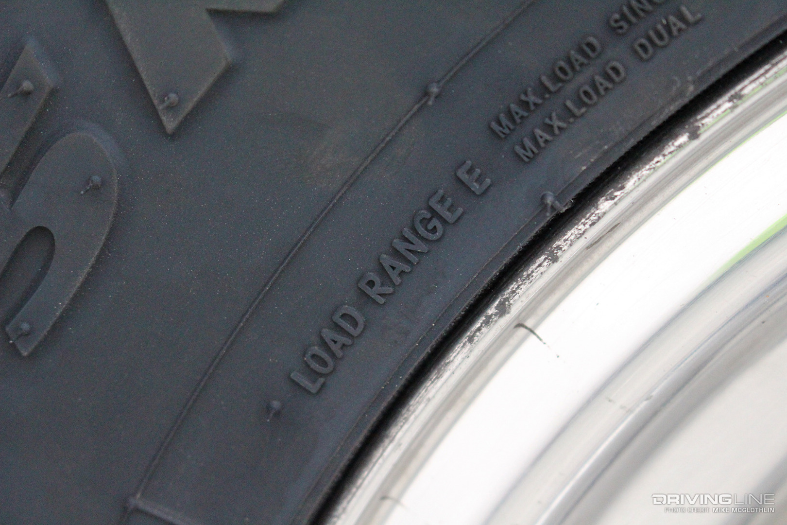 Nitto Ridge Grappler Load Range E badging on tire