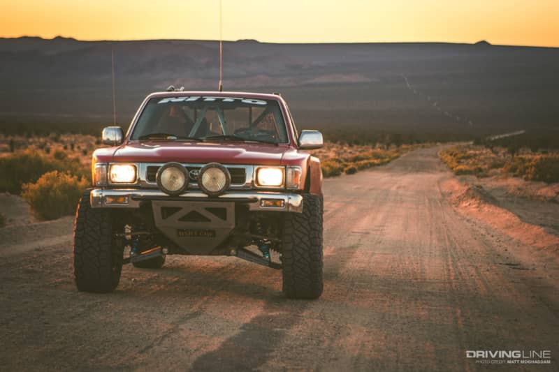 Toyota pickup on the Mojave Road