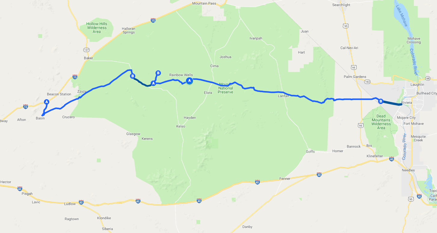 Map of the Mojave Road