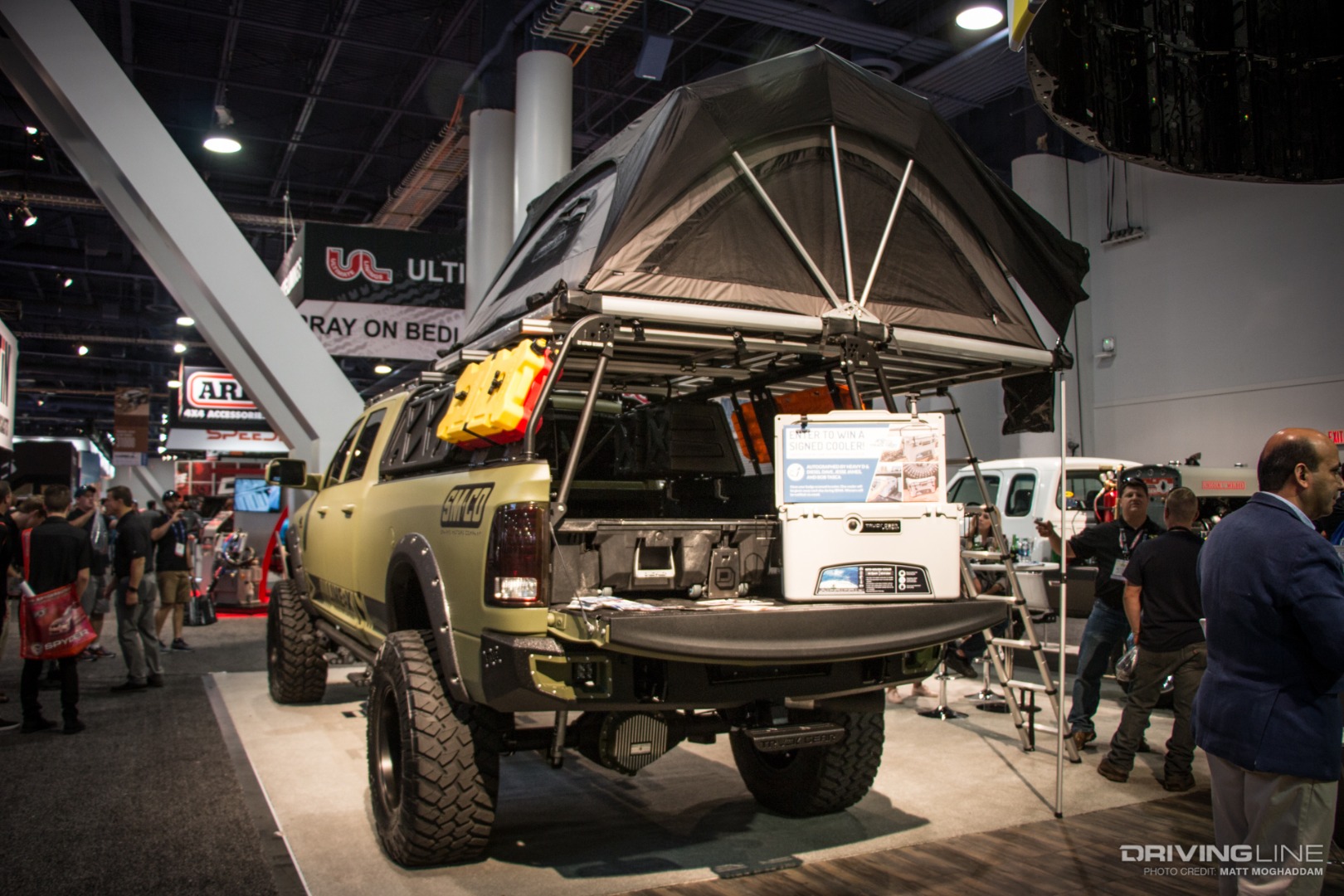 Roof Top Tent on the Line-X Ram 3500