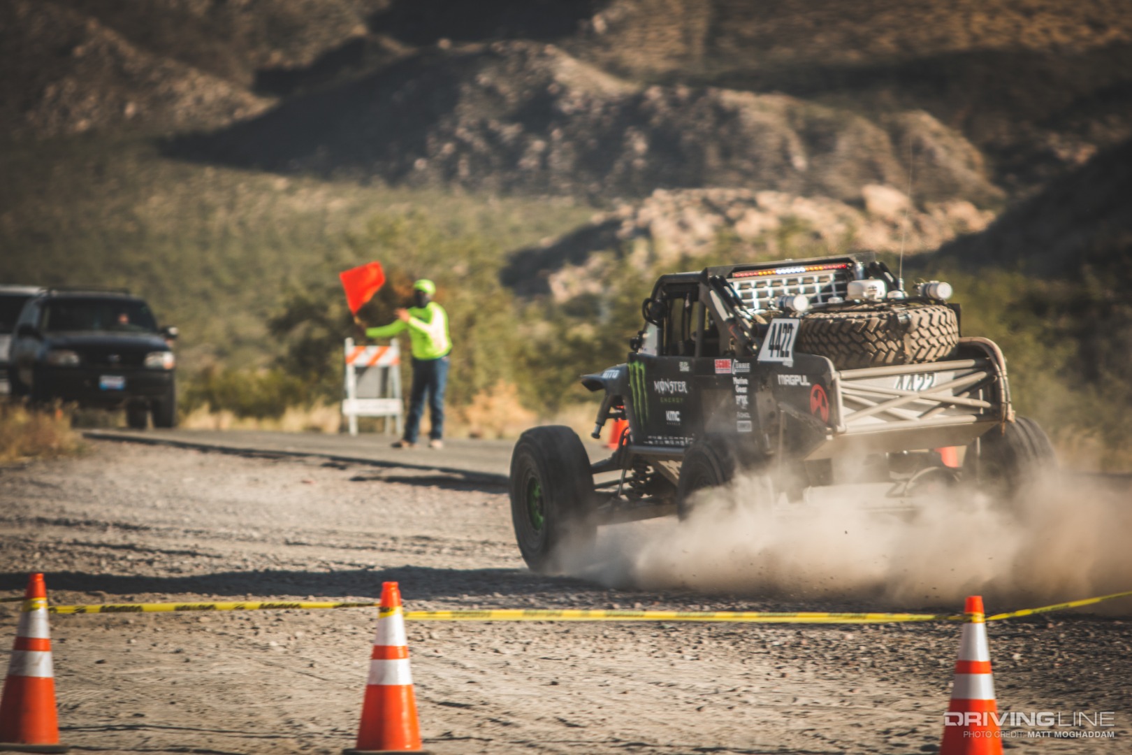 Casey Currie entering the race course