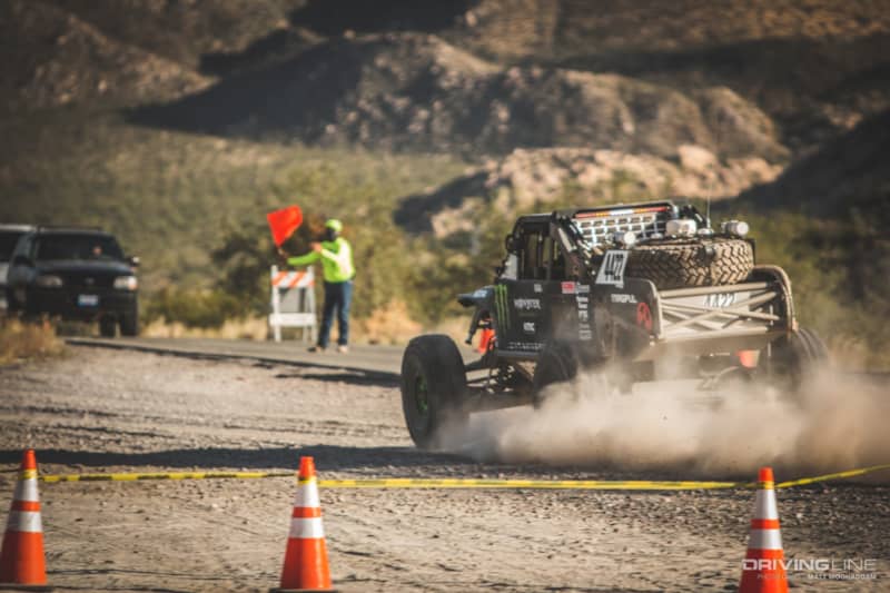 Casey Currie entering the race course