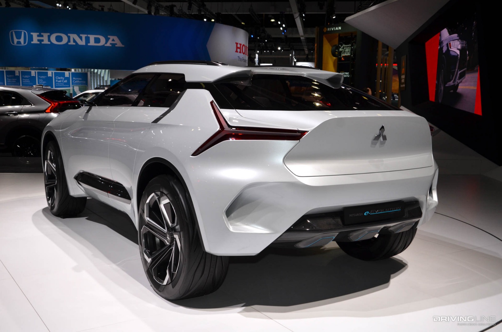 2018 LA Auto Show concepts Mitsubishi e-Evolution rear three-quarter