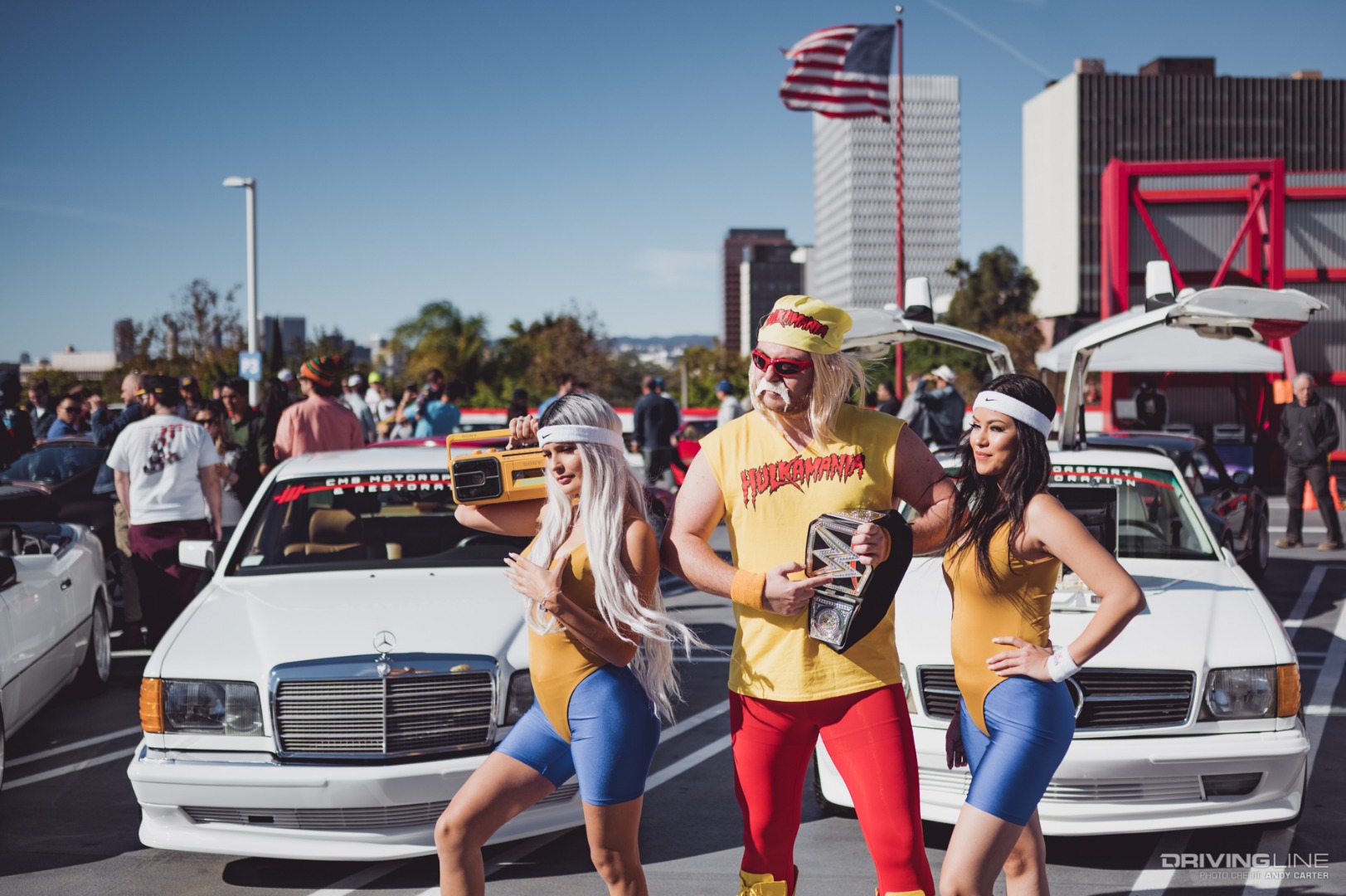 80s Mercedes white with Hulk Hogan