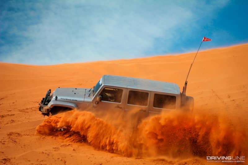 Jeep in Sand Hollow, UT dune shot 2