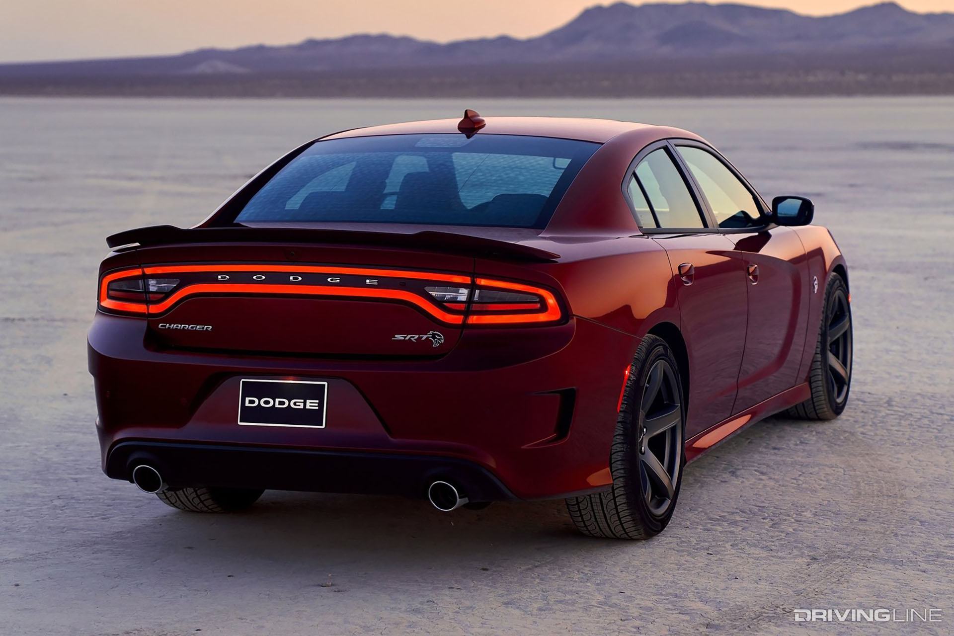 Dodge Charger Hellcat Red Rear View