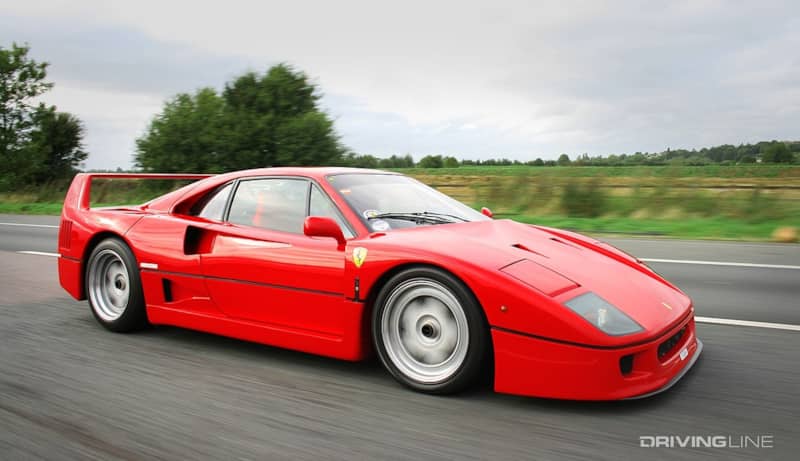 Ferrari F40 on track