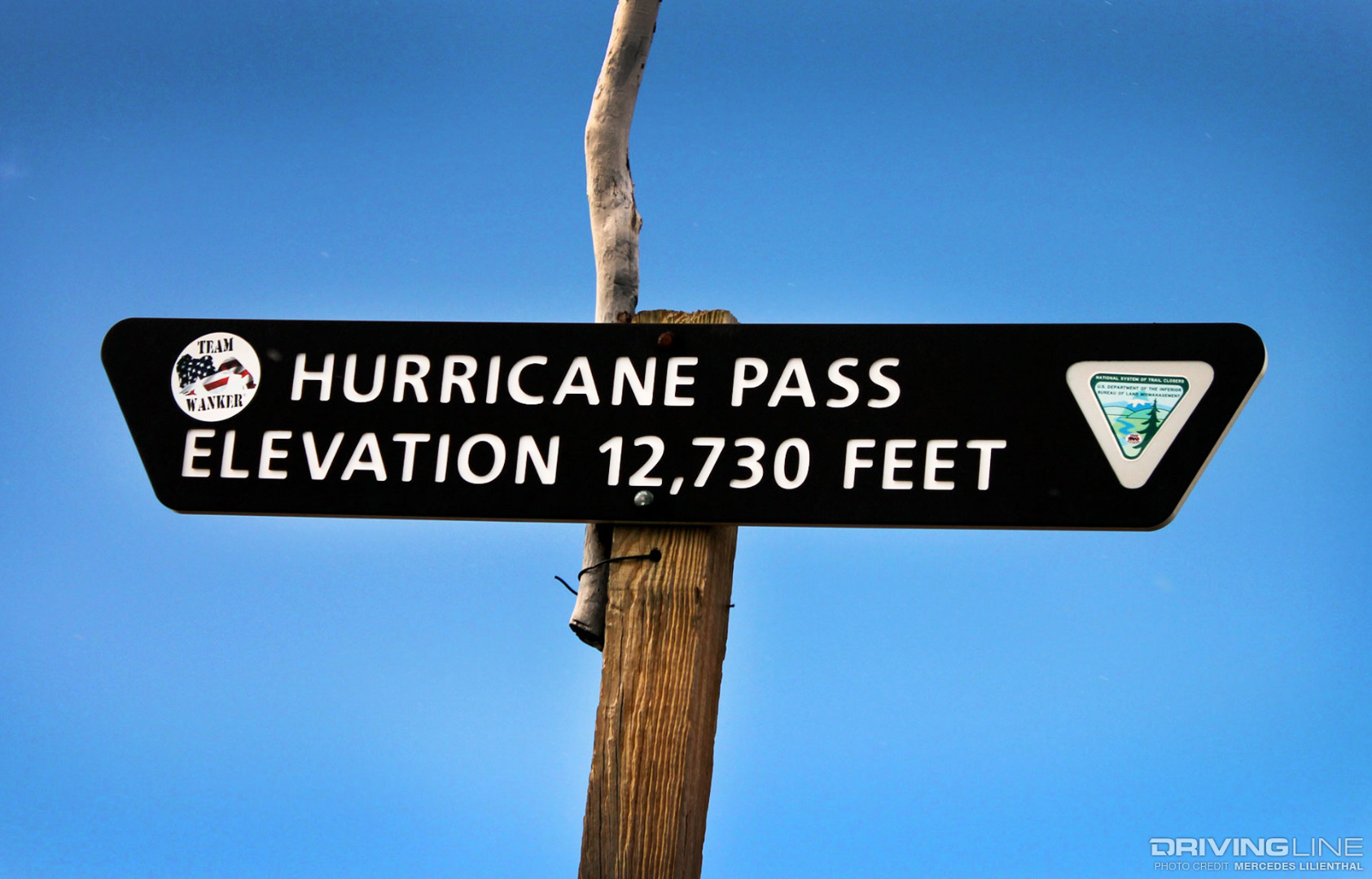 Hurricane Pass elevation sign