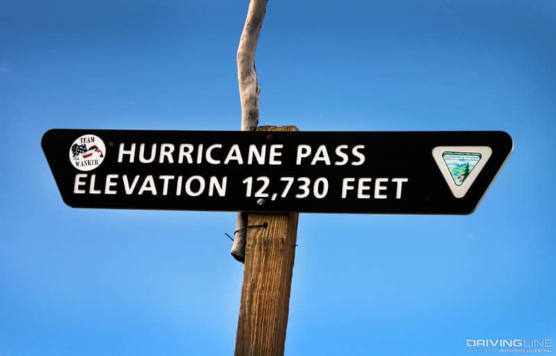Hurricane Pass elevation sign