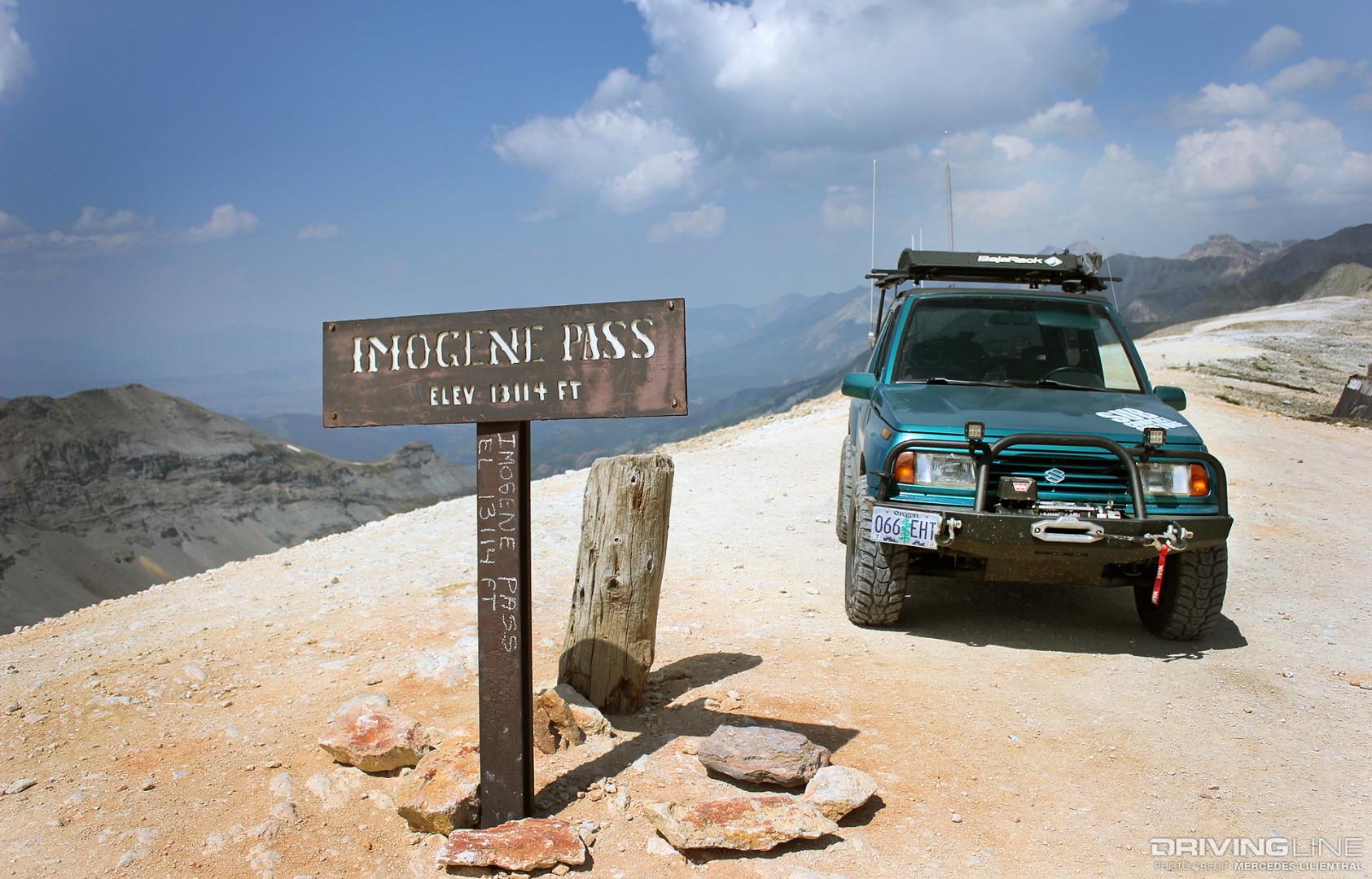 Suzuki Sidekick, aka The Teal Terror, and Imogene Pass summit