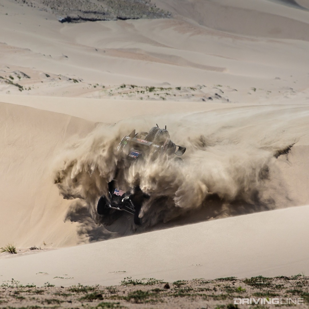 Casey going over a dune