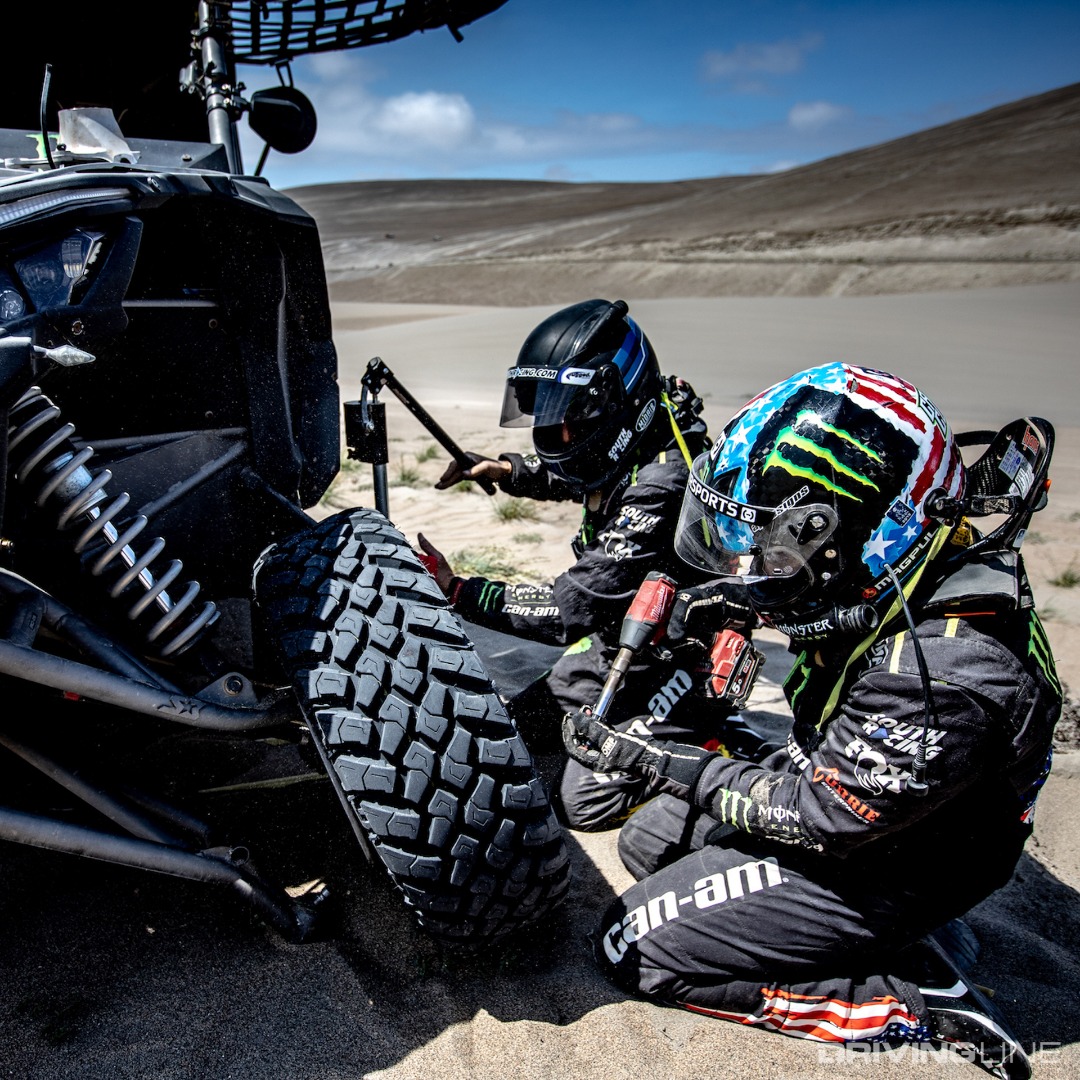 Casey fixing his front suspension