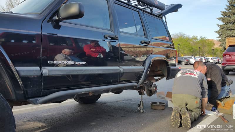 Moab parking lot Jeep Cherokee fix 1