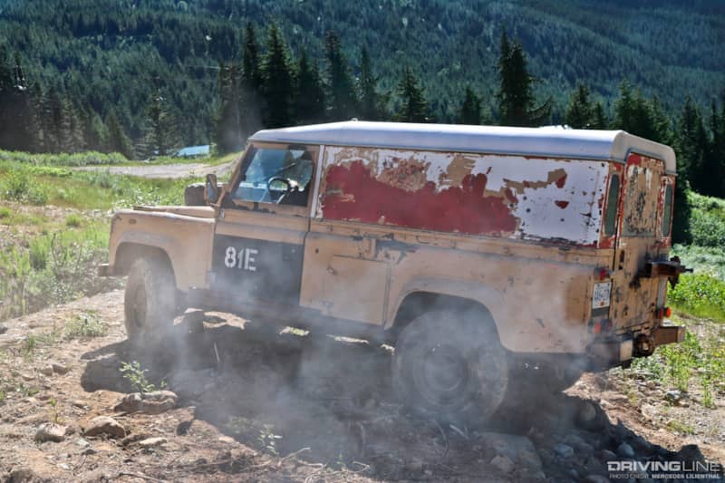 Well used 4x4 Land Rover off-roading