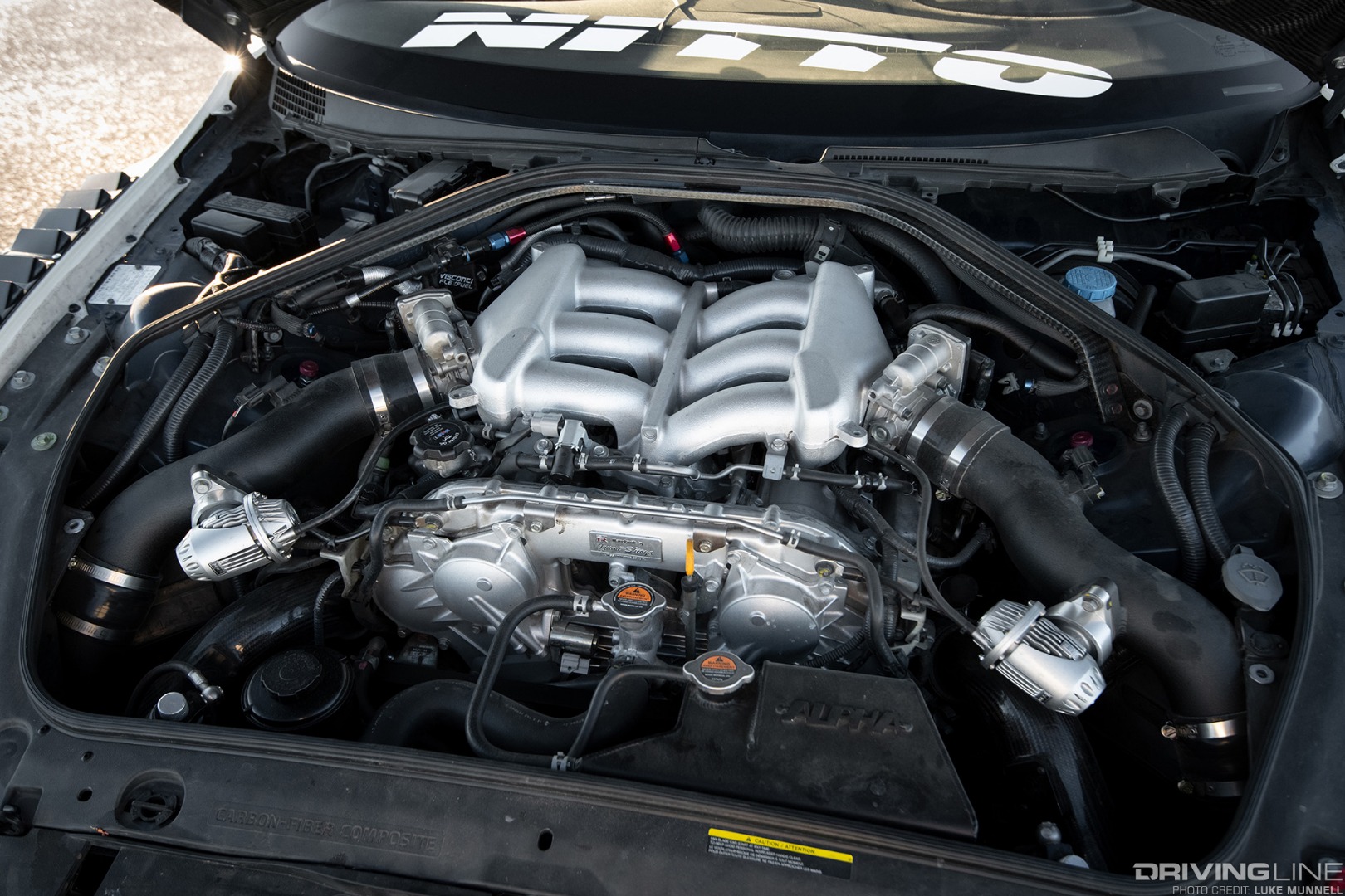 2015 Nissan GT-R R35 engine compartment