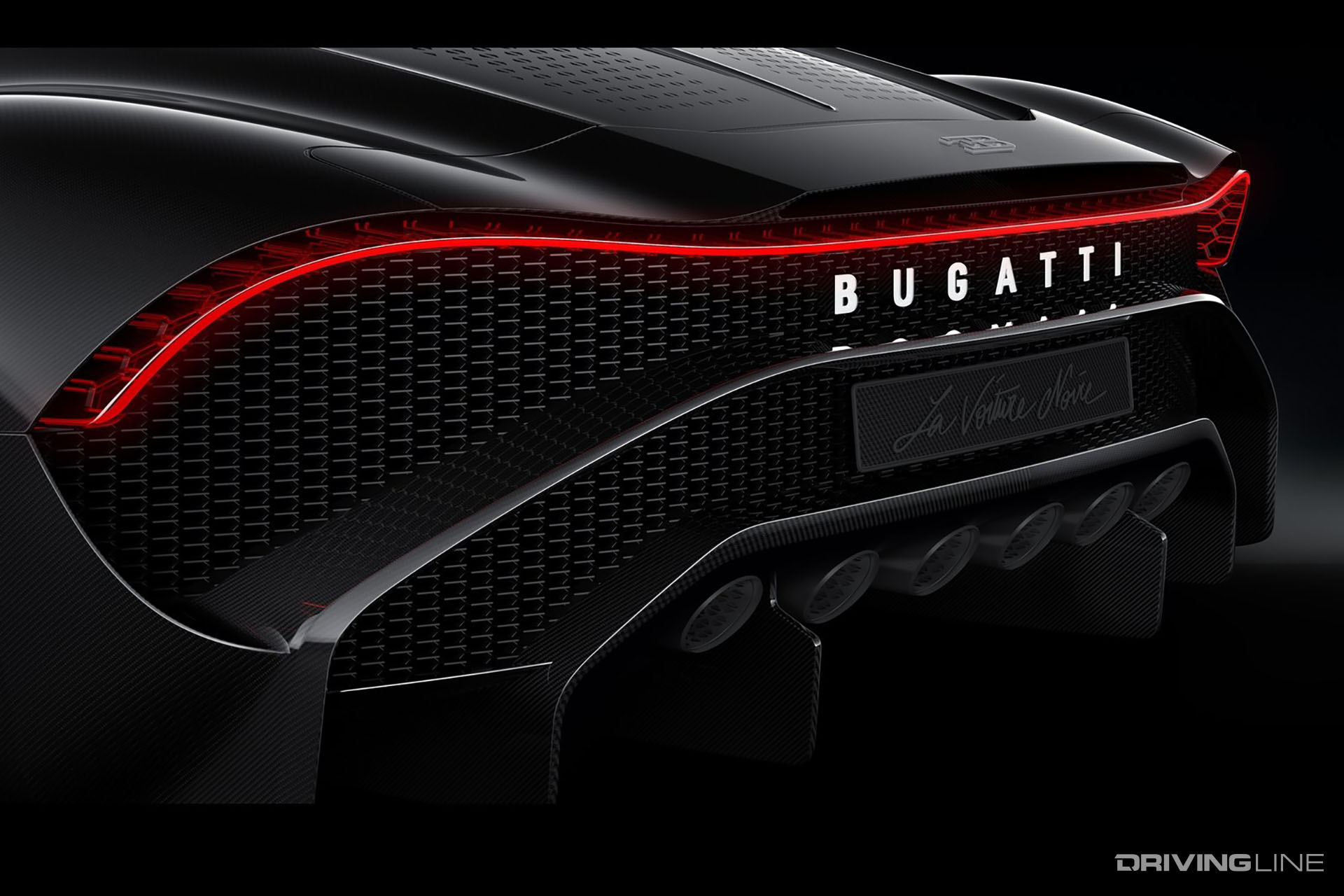 Bugatti La Voiture Noire Tailpipes