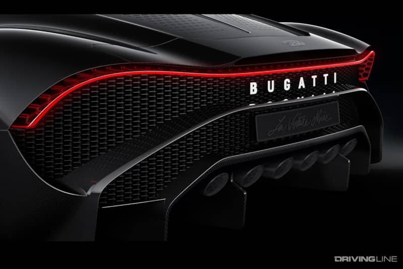 Bugatti La Voiture Noire Tailpipes