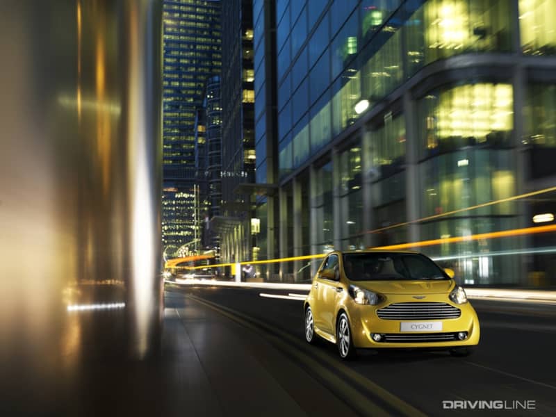 Aston Martin Cygnet in motion.