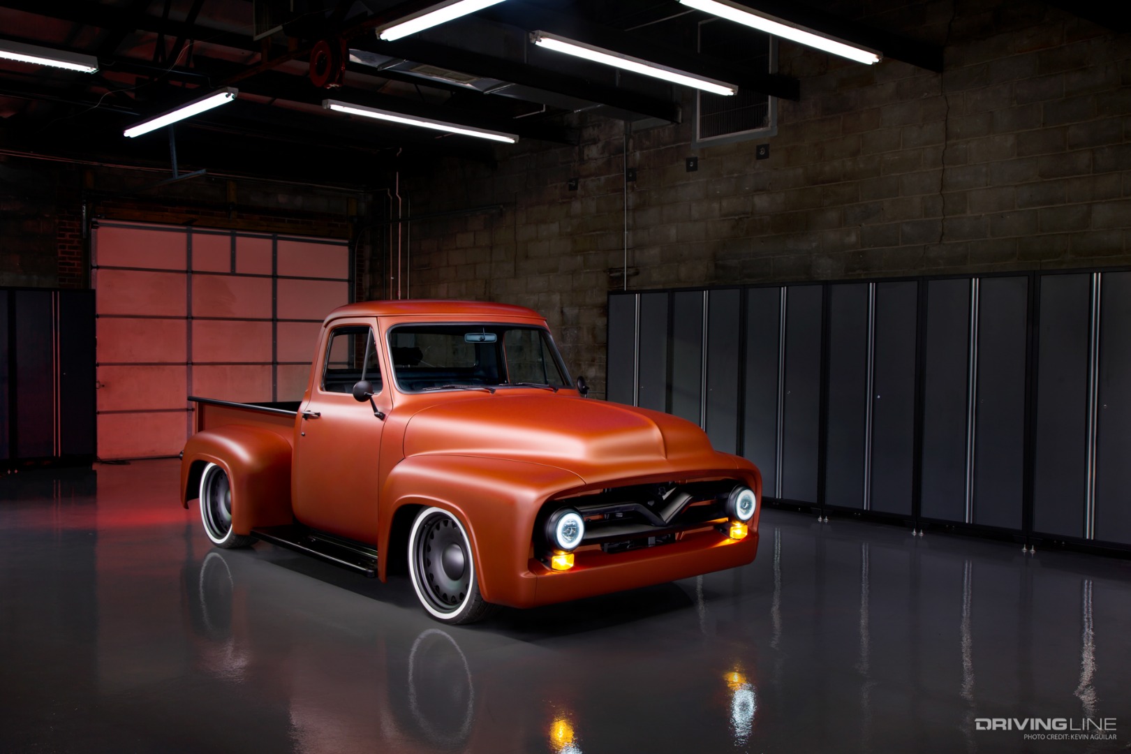 Modified 1955 Ford F-100 front three quarter