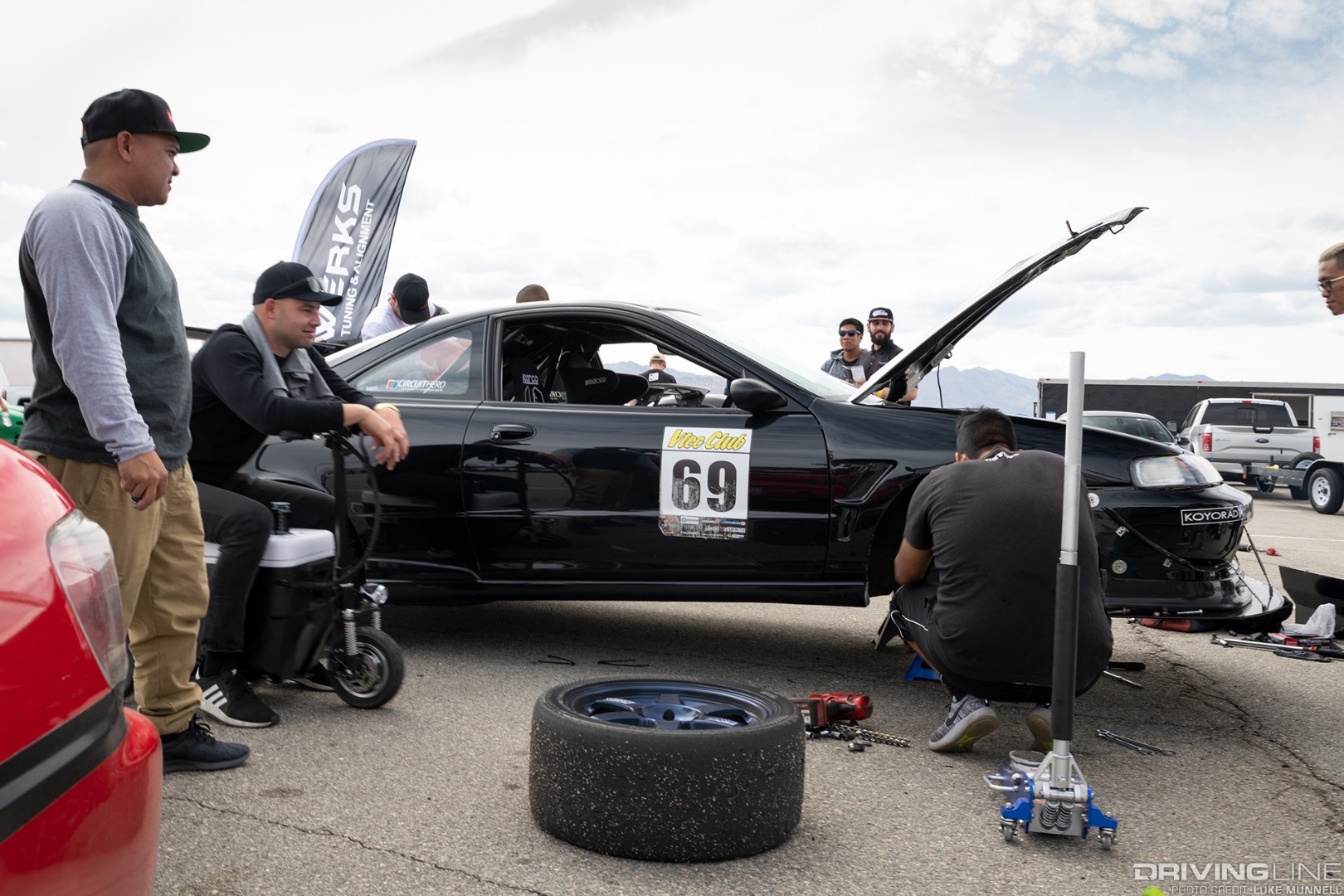 VTEC Club 2019 round 1 Chuckwalla Valley Raceway DC2 Acura Integra Type R in the pits
