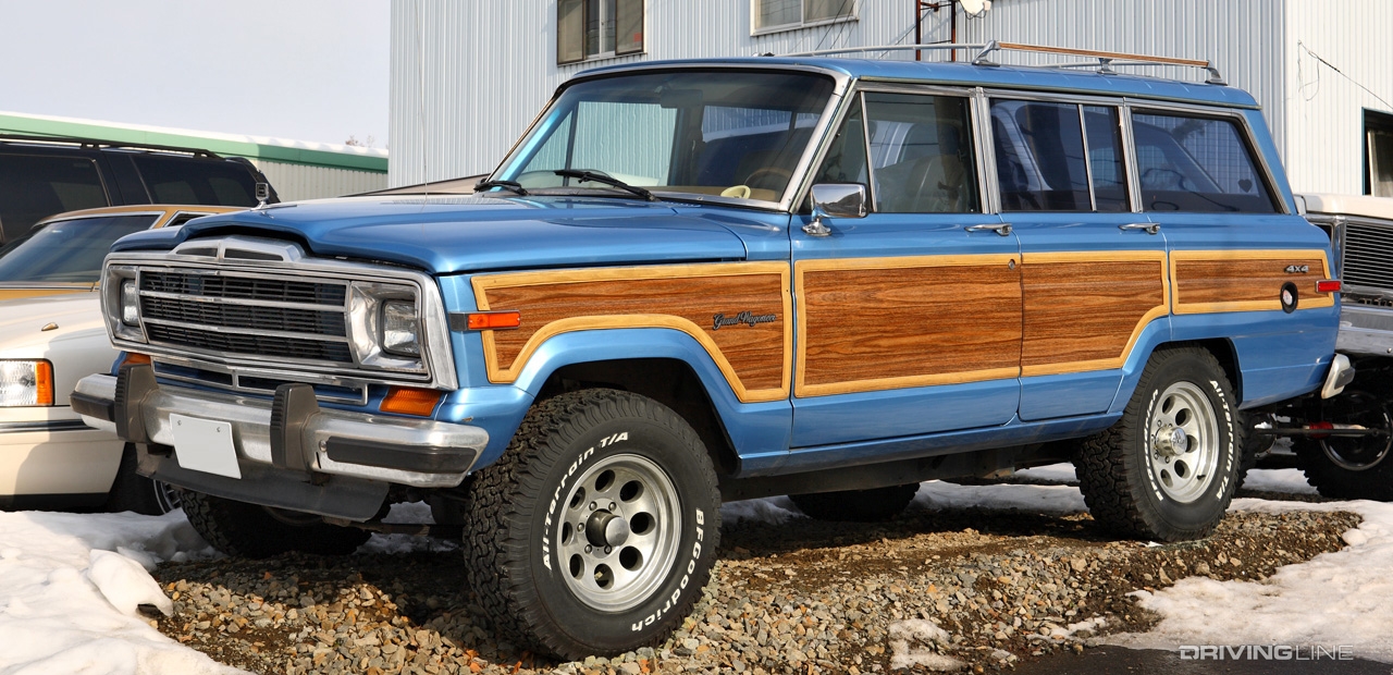 Blue Jeep Grand Wagoneer
