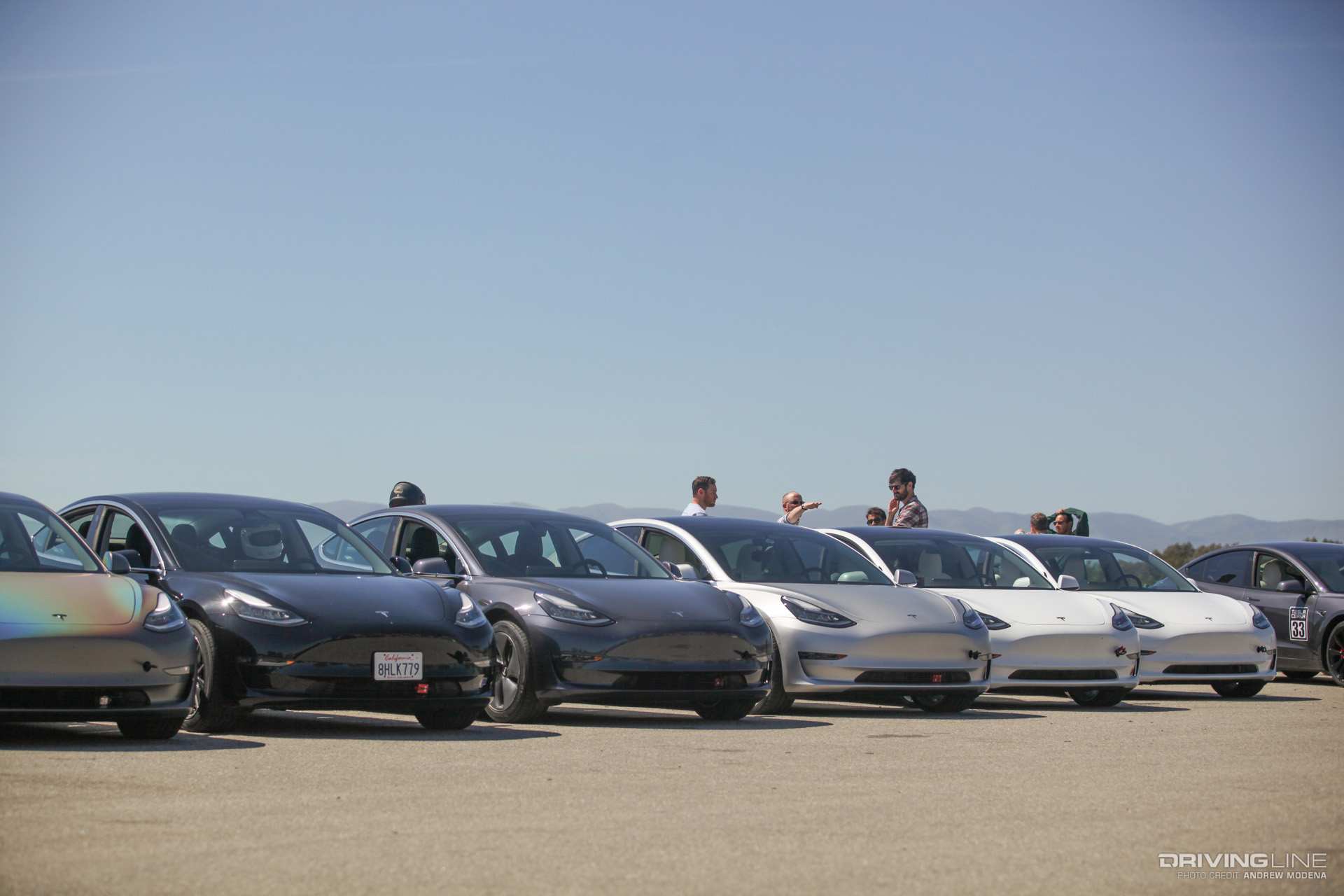 Tesla Model 3s at Tesla Corsa