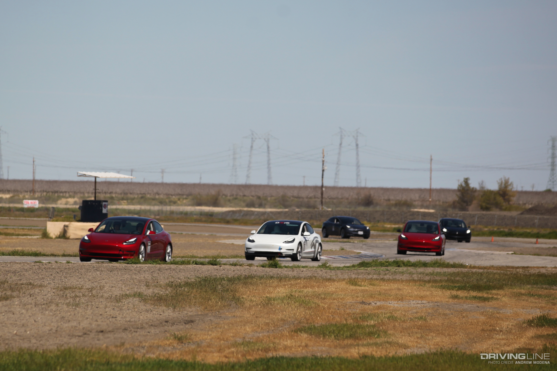 Teslas on race track