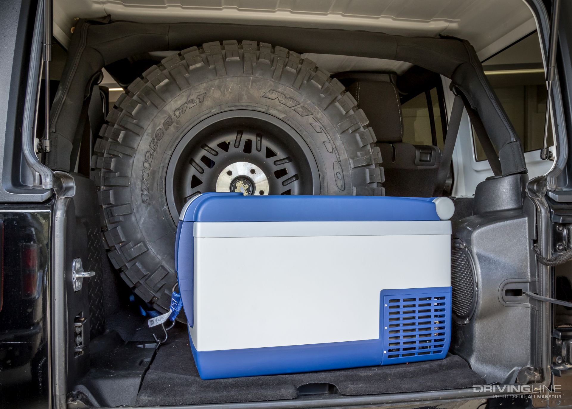 ARB Freezer in the back of a 2013 Jeep Wrangler Unlimited