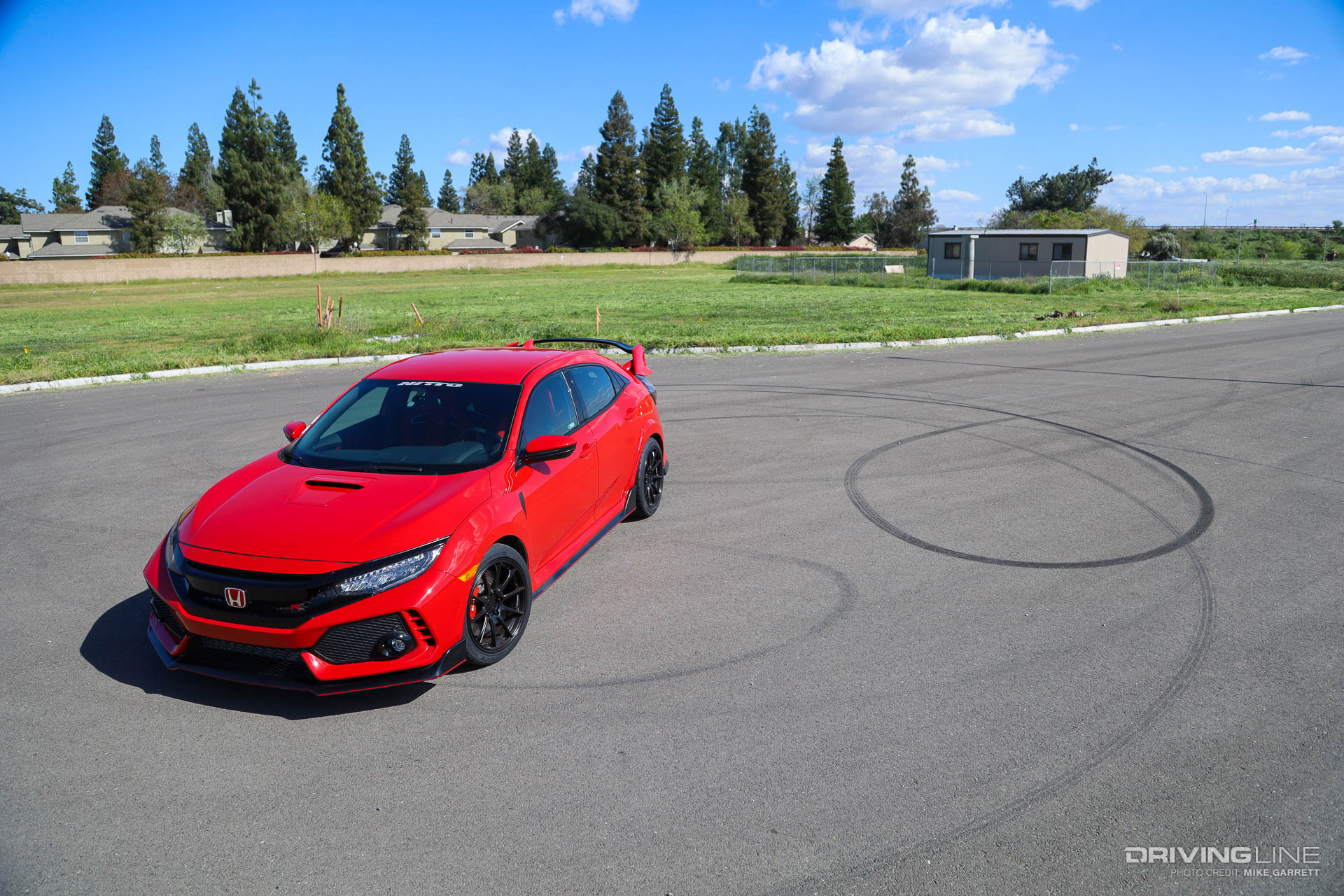 Top of Honda Civic Type R with Titan 7 Wheels and Nitto NT05 Tires