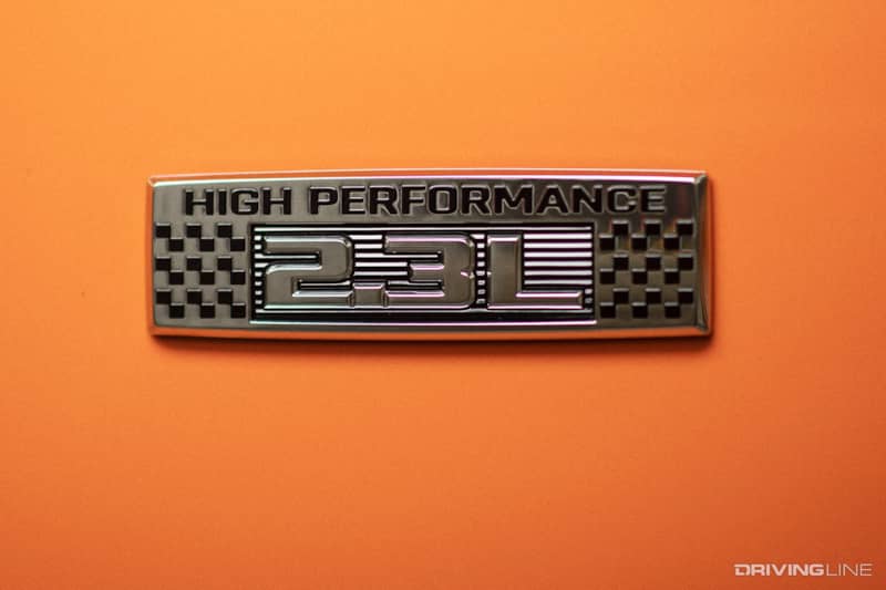 Badge on 2020 Ford Mustang EcoBoost High Performance Package
