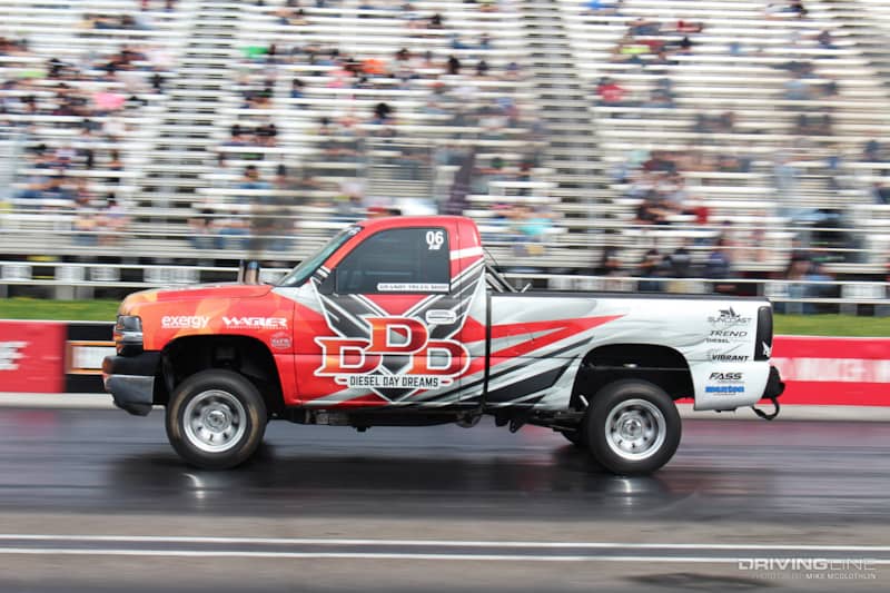 2001 Chevy Duramax 2500 Short Bed Drag Racing at UCC