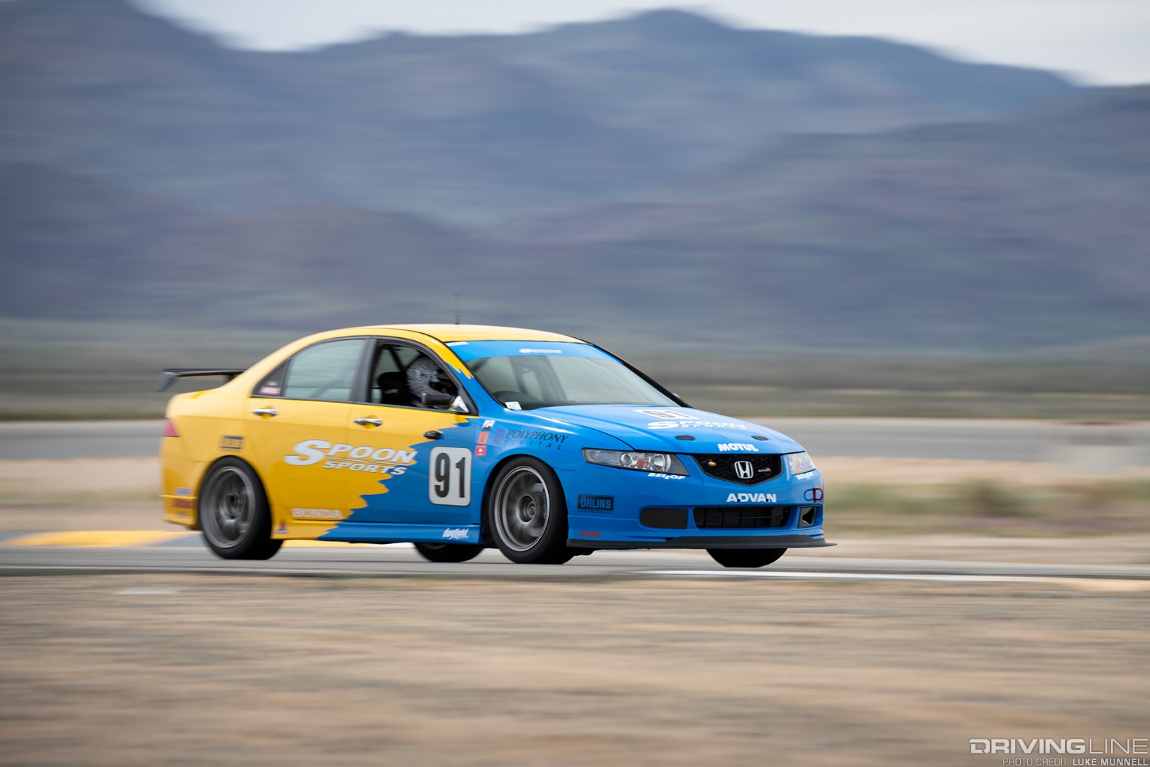 Spoon Sports Honda Accord Euro R racing at Chuckwalla Valley Raceway