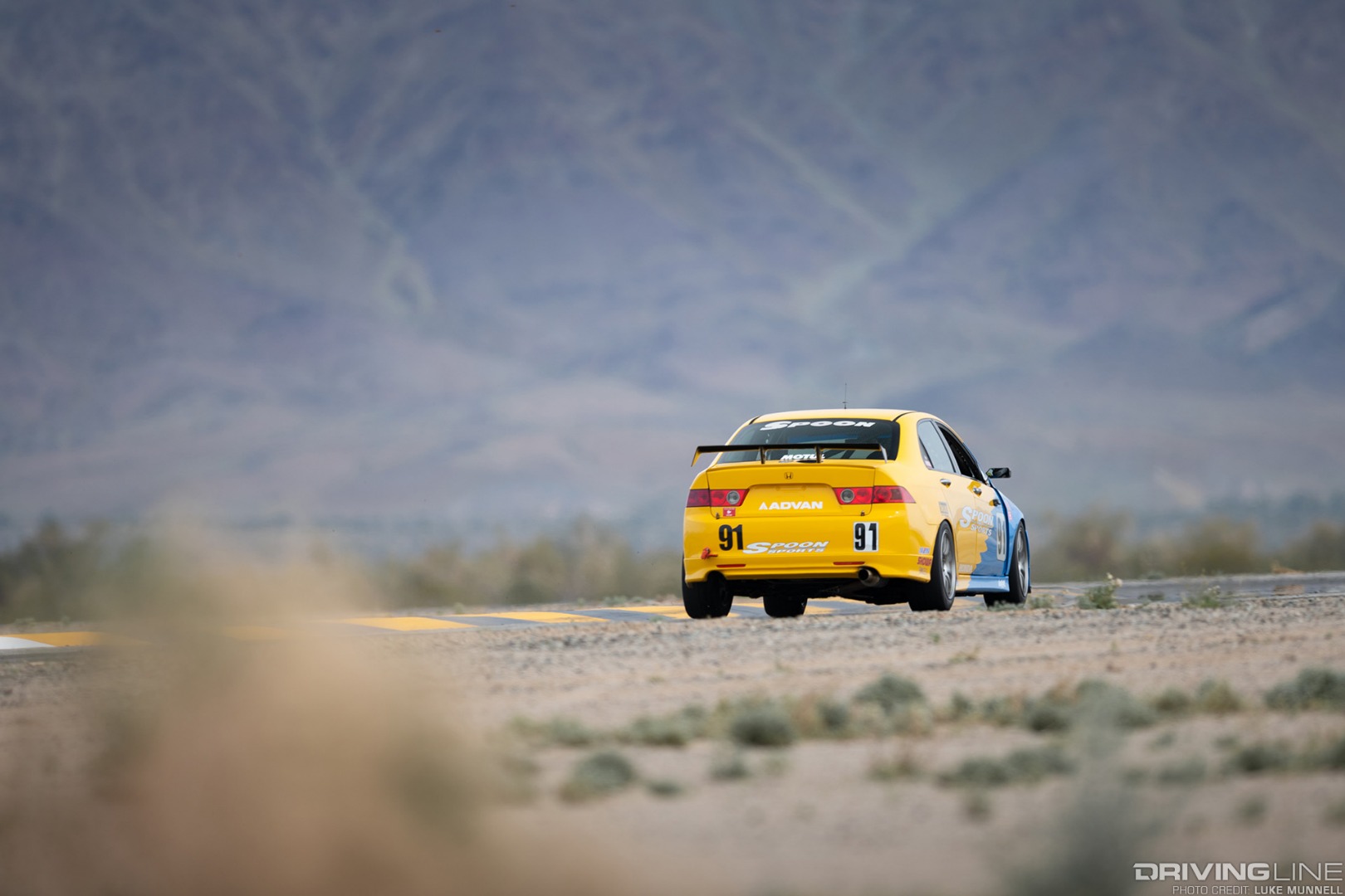 Spoon Sports Honda Accord Euro R rear outtro shot racing at Chuckwalla VTEC Club