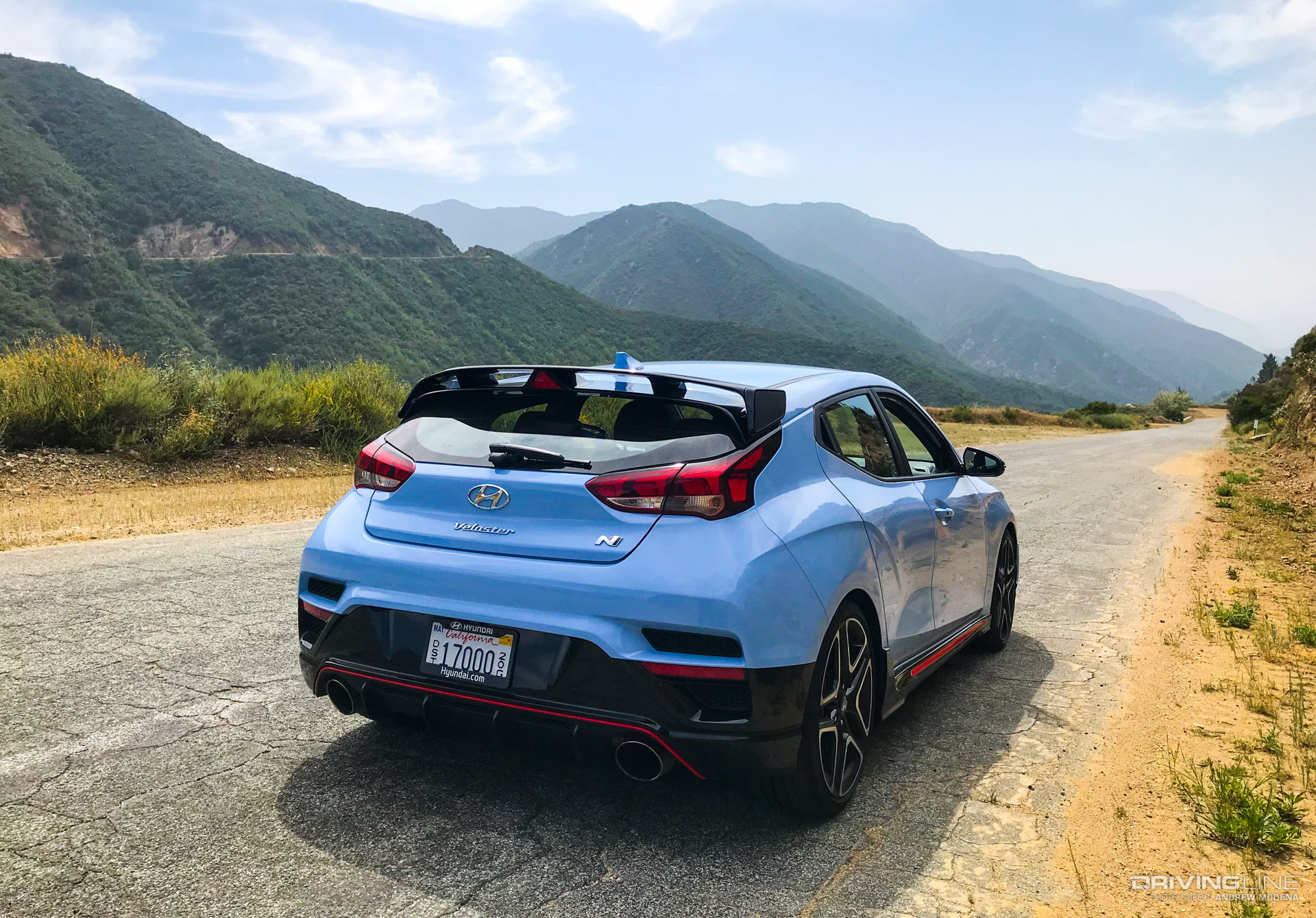 Hyundai Veloster N on a Canyon Road
