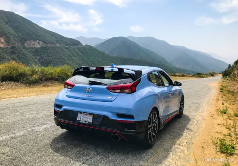 Hyundai Veloster N on a Canyon Road