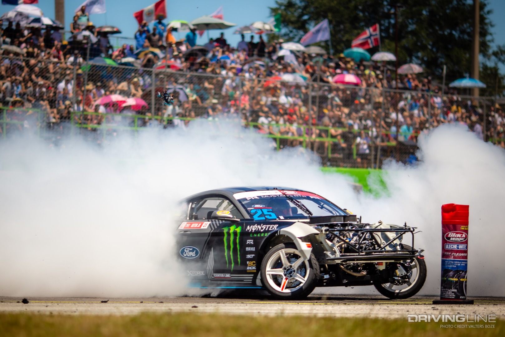 Vaughn Gittin Jr's Ford Mustang RTR looked like Frankenstein for his Top 32 battle against Dean Kearney