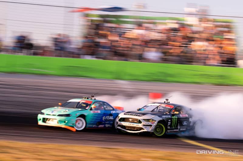 Vaughn Gittin Jr. pushed Odi Bakchis to a pair of sudden death battles in the Top 4 at Formula Drift Orlando