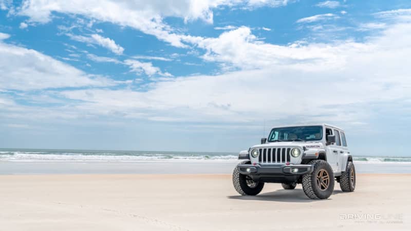 Jeep JL on the Beach at Jeep-beach on 35-Inch Nitto Ridge Grapplers