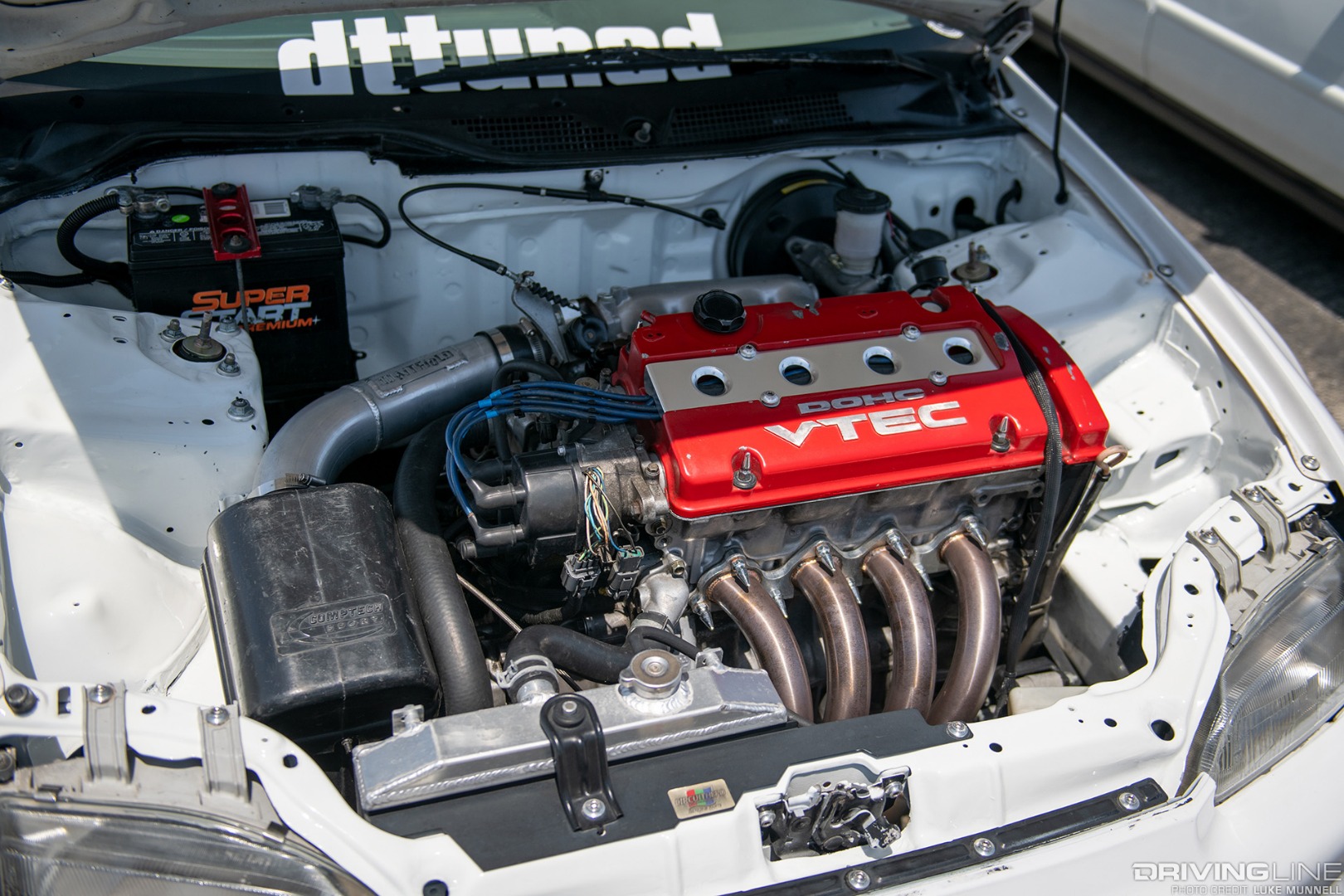 Eibach Honda Meet and Drags at Fontana H22 VTEC engine in EG Civic engine bay