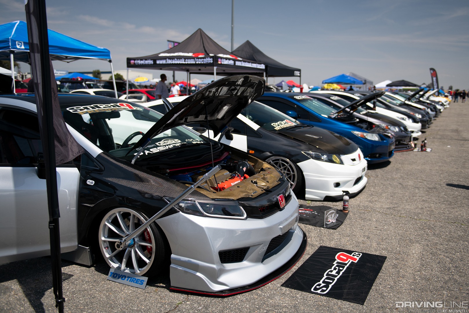Eibach Honda Meet and Drags at Fontana SoCal 9s ninth-gen Civic lineup
