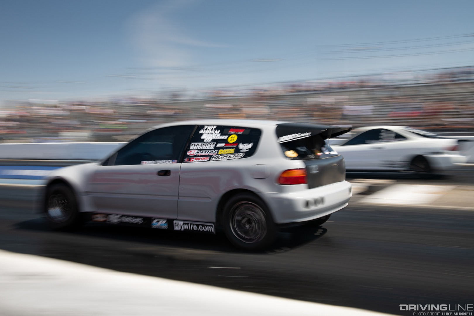 Eibach Honda Meet and Drags at Fontana EG Honda Civic vs DC2 Acura Integra drag racing blur