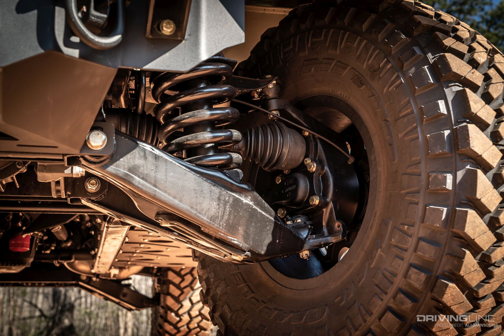 Shocks on Vice Unlimited's HMMWV