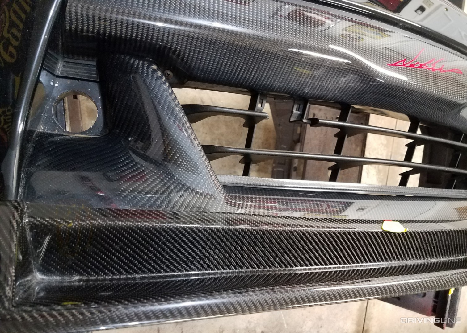 Carbon fiber front facia detail