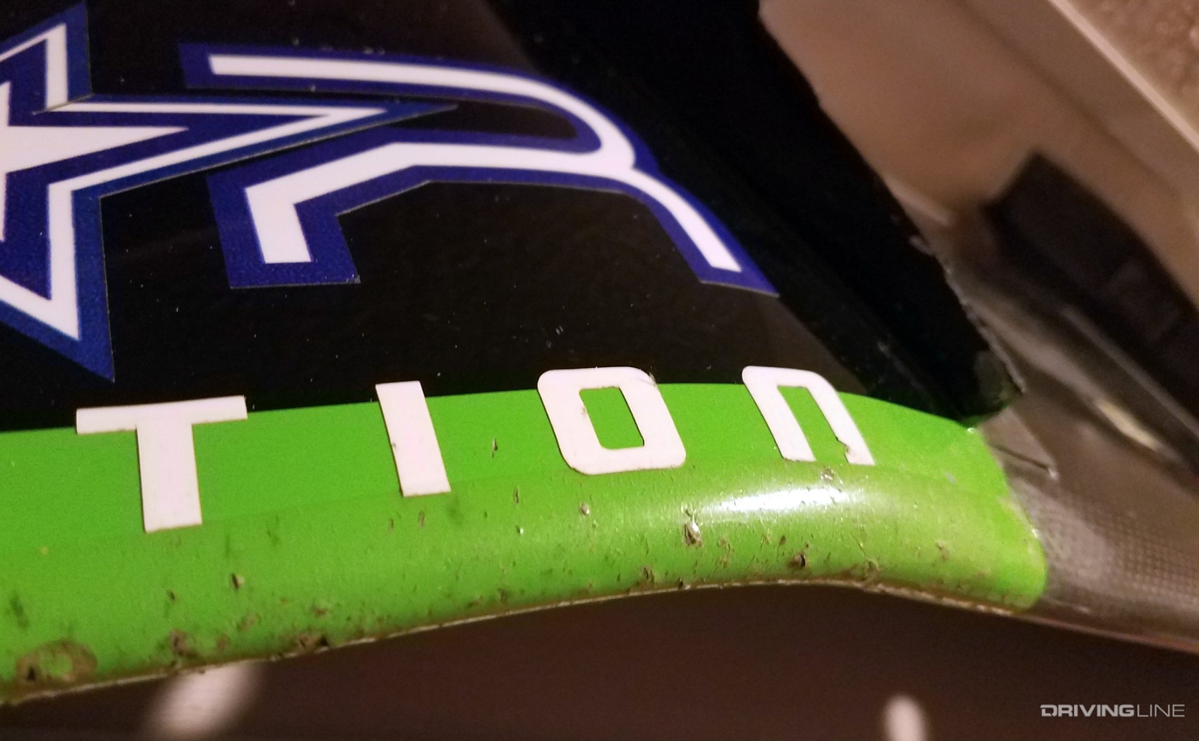 Close up detail of film protected carbon fiber.