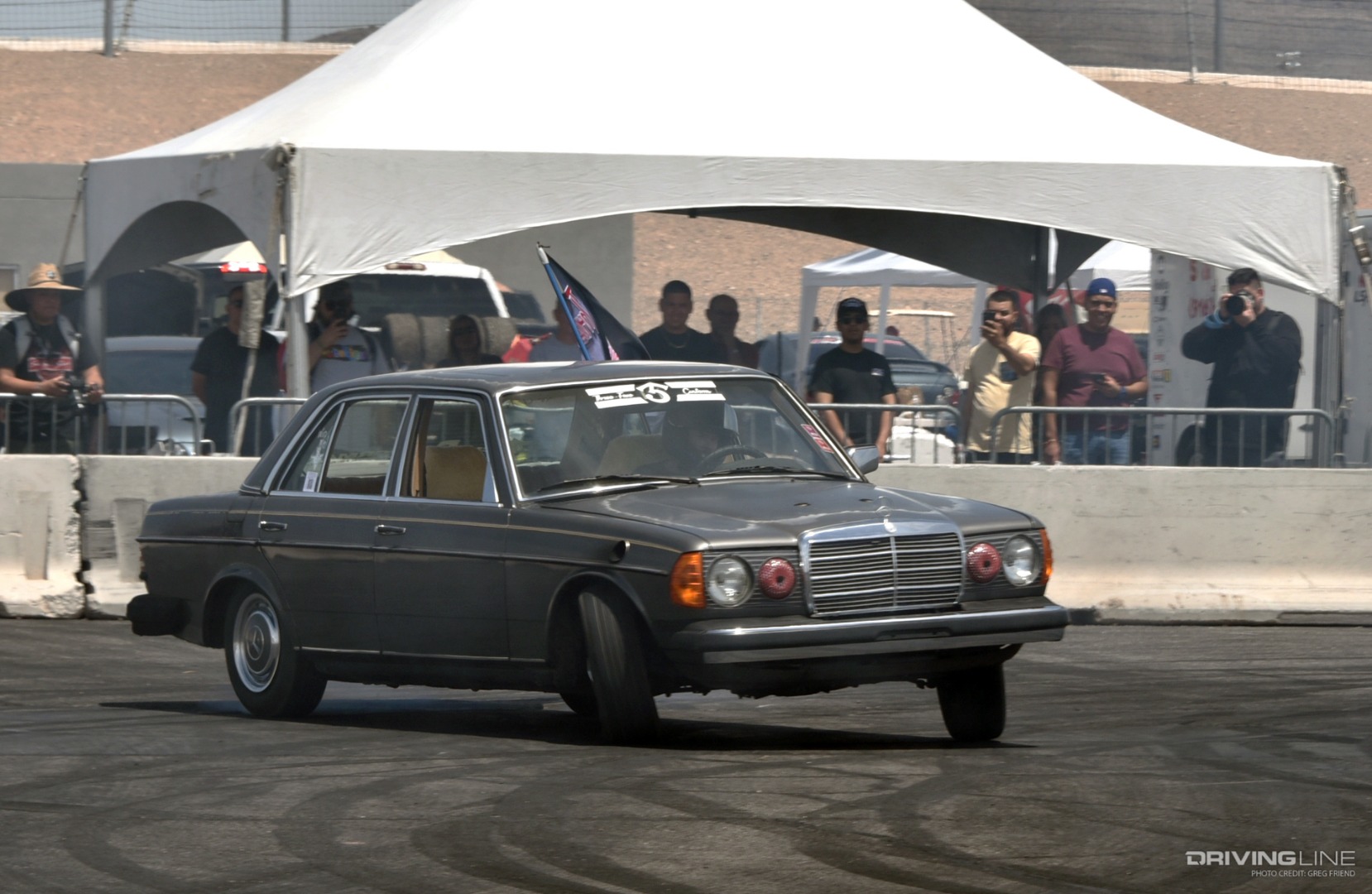 1983 Mercedes 240D LS Twin Turbo doing a burnout