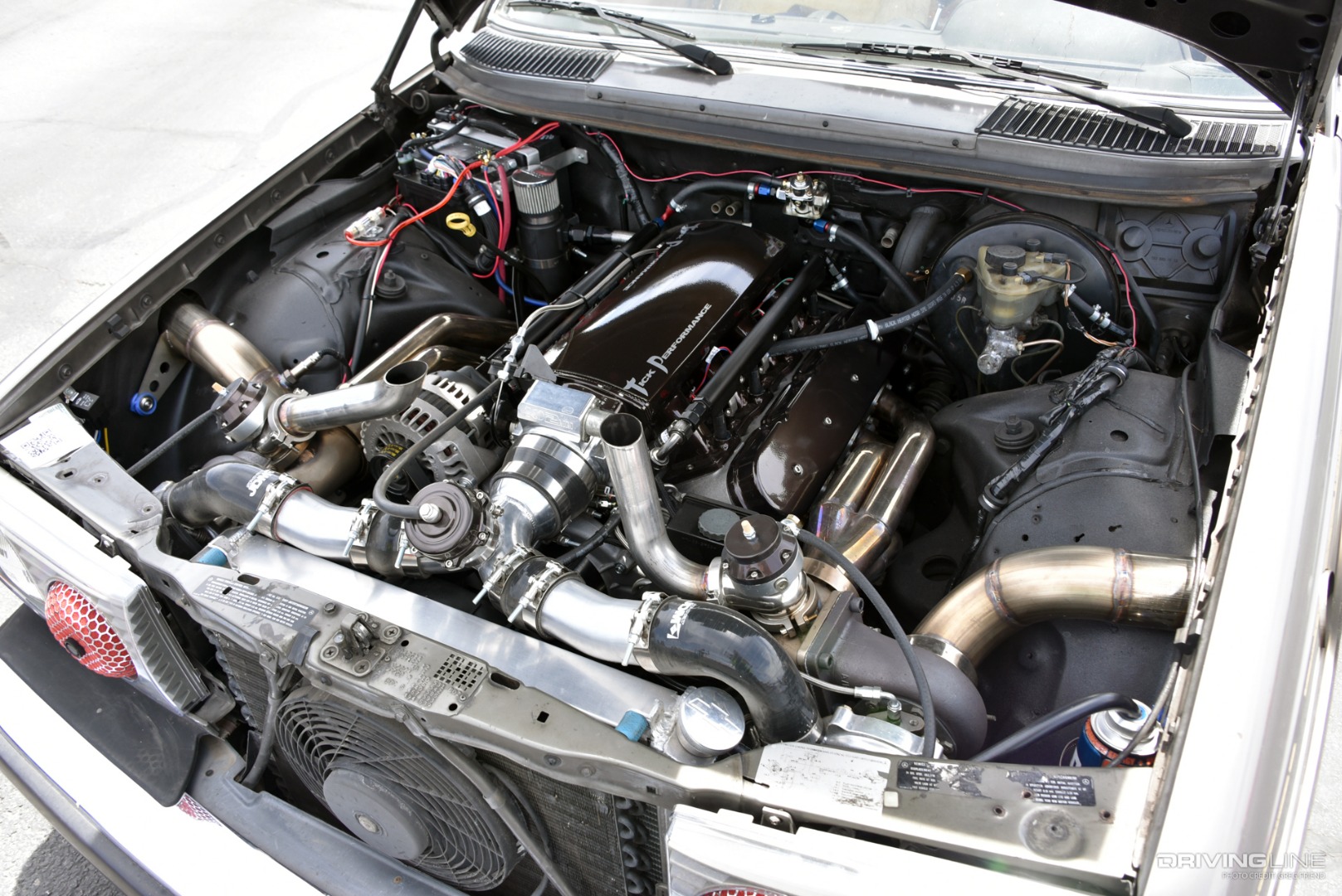 1983 Mercedes 240D LS Twin Turbo engine compartment