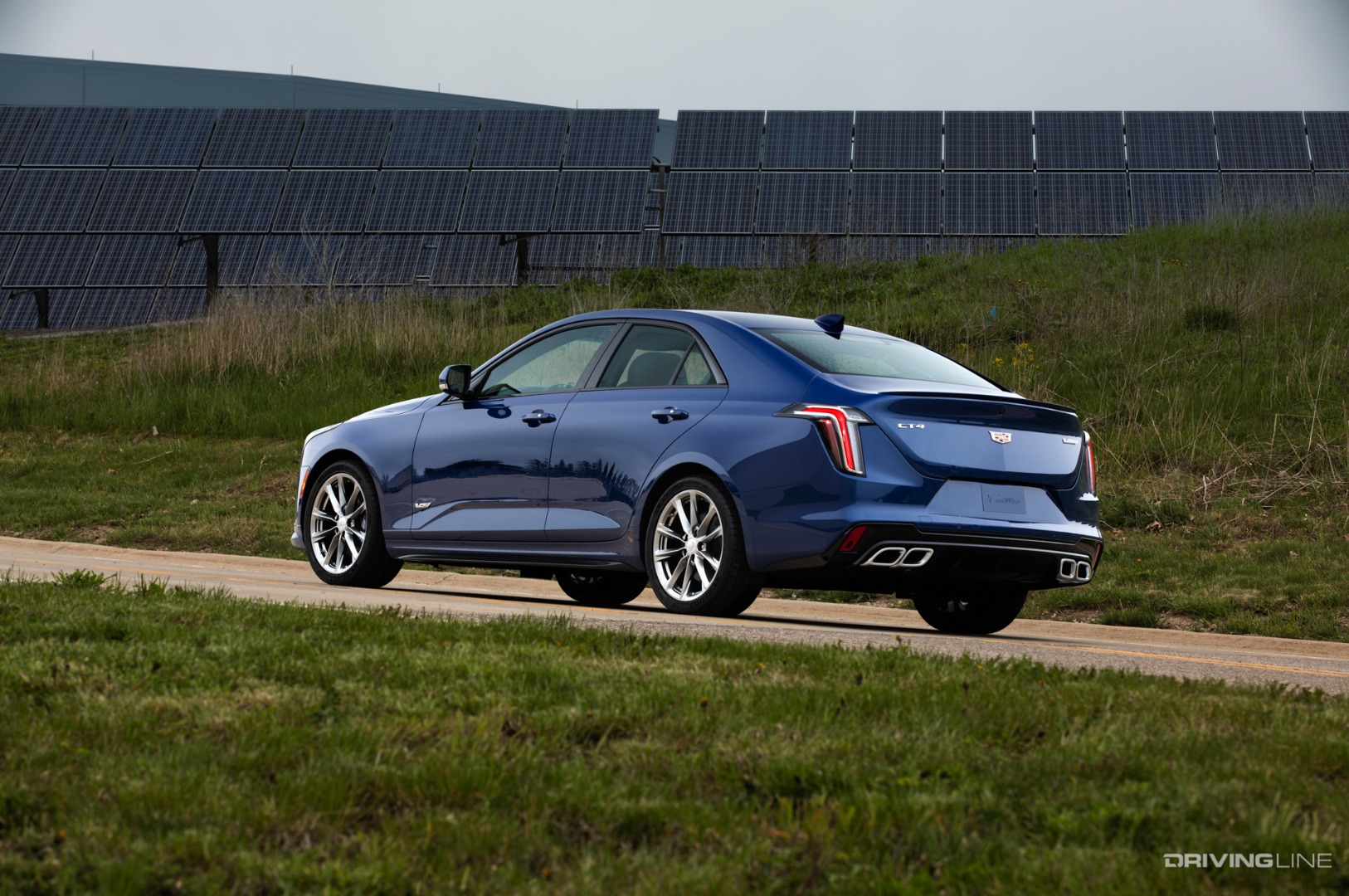 2020 Cadillac CT4-V rear three quarter view