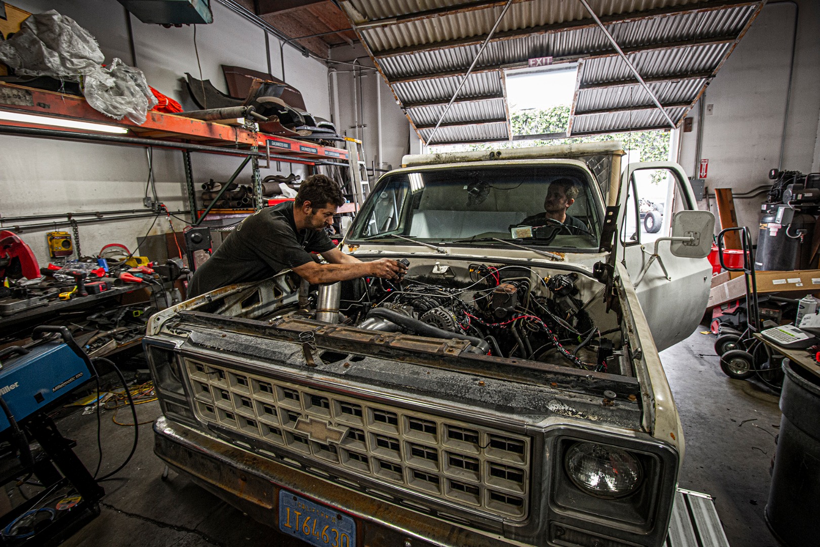 Sandy checking over the new turbo LS engine