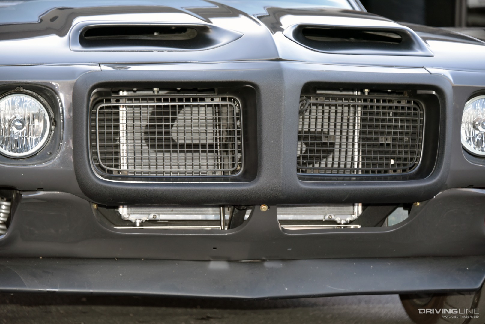 1969 Pontiac Firebird Trans Am grille and C&R all aluminum intercooler detail